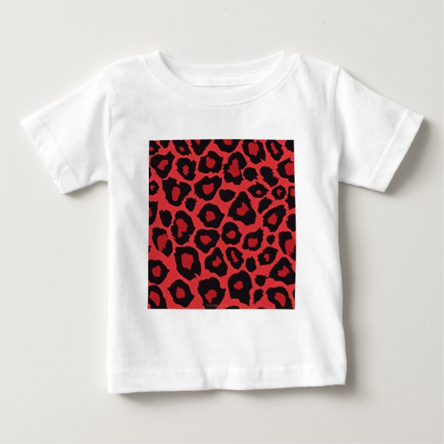 RAB Rockabilly Leopard Print Red Black Baby T-Shirt (Front)