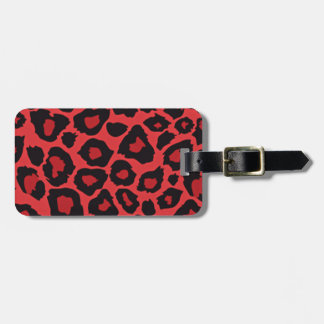 RAB Rockabilly Leopard Print Red Black Luggage Tag