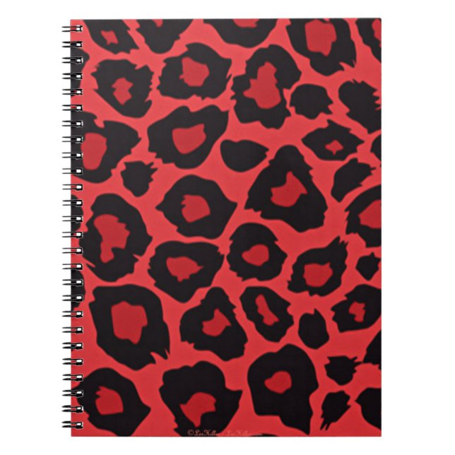 RAB Rockabilly Leopard Print Red Black Notebook (Front)