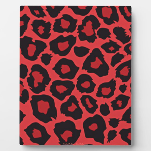 RAB Rockabilly Leopard Print Red Black Plaque (Front)