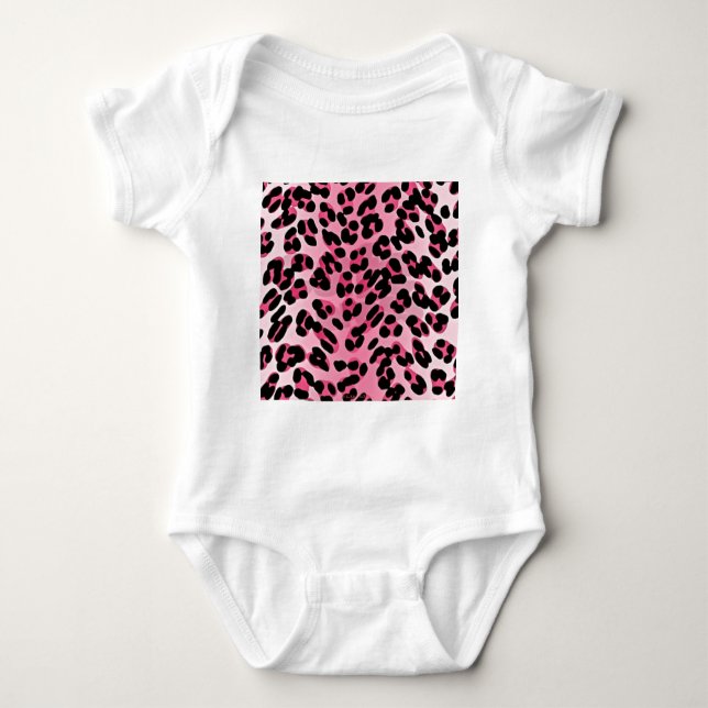 RAB Rockabilly Pink Cheetah Print Baby Bodysuit (Front)