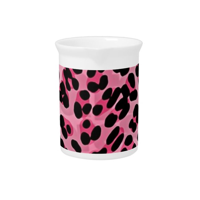 RAB Rockabilly Pink Cheetah Print Beverage Pitcher (Front)