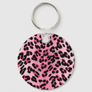 RAB Rockabilly Pink Cheetah Print Keychain