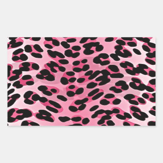 RAB Rockabilly Pink Cheetah Print Rectangular Sticker