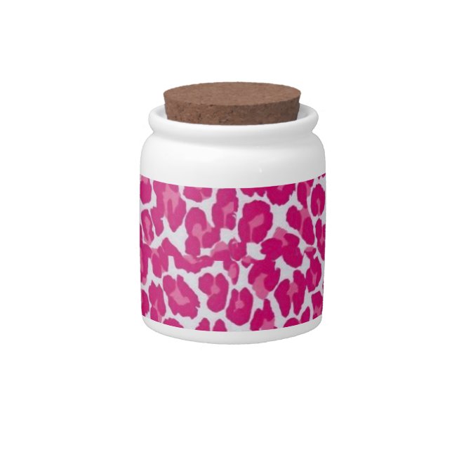 RAB Rockabilly Pink Leopard Print Candy Jar (Front)