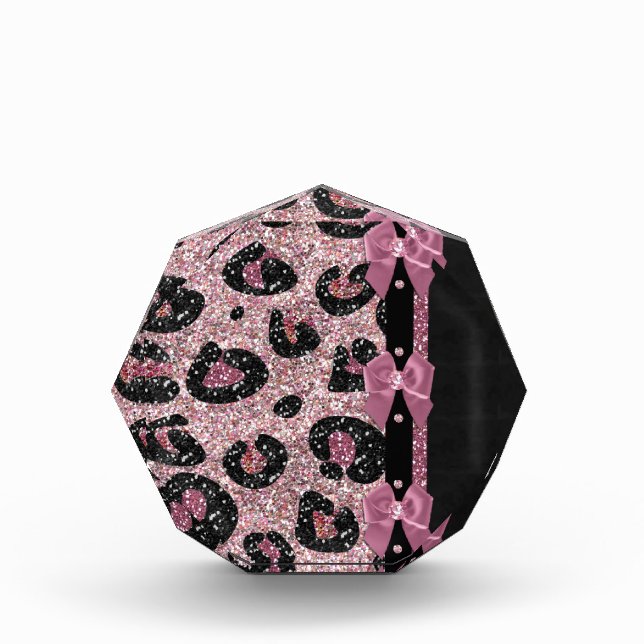 RAB Rockabilly Pink Leopard Print Ribbon Bows Award (Front)