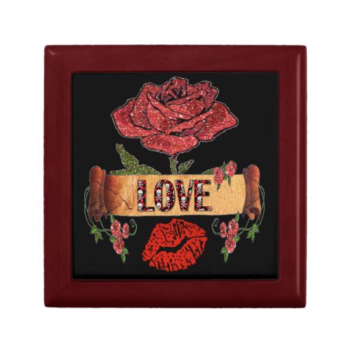 RAB Rockabilly Roses Love  Lipstick Keepsake Box