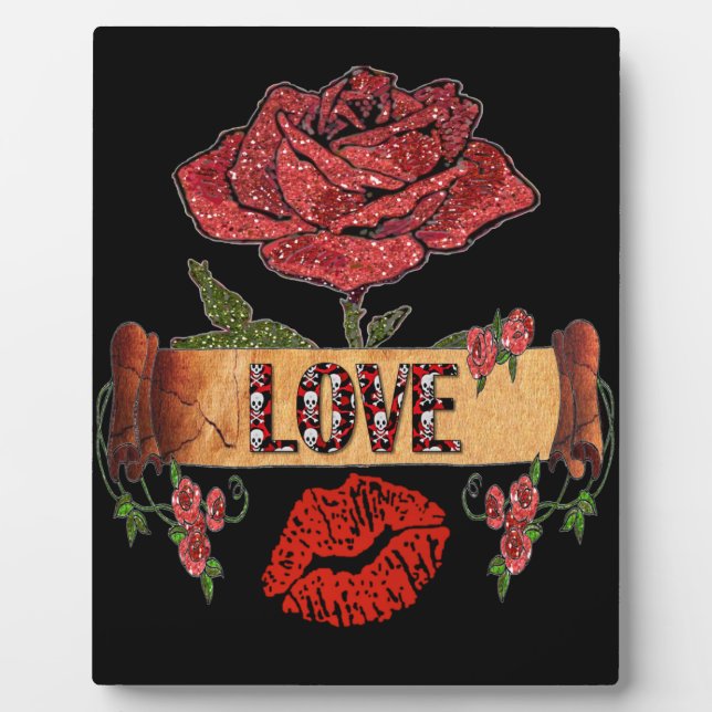 RAB Rockabilly Roses, Love & Lipstick Plaque (Front)