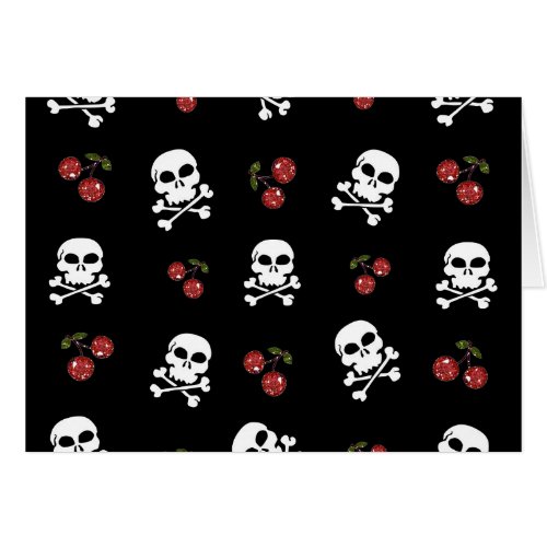 RAB Rockabilly Skulls and Cherries on Black