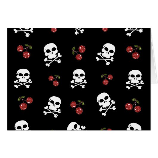 RAB Rockabilly Skulls and Cherries on Black (Front Horizontal)
