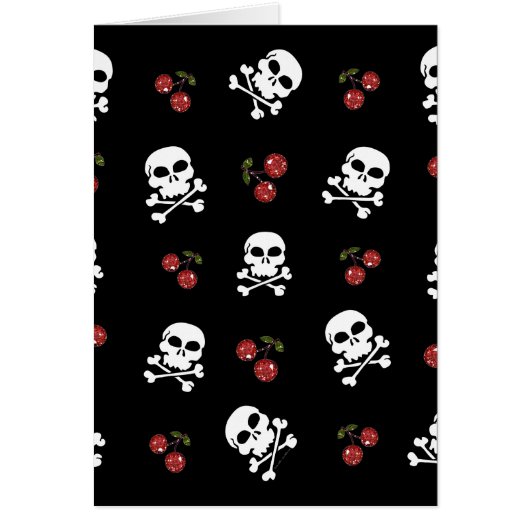 RAB Rockabilly Skulls and Cherries on Black Cards (Front)