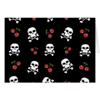 RAB Rockabilly Skulls and Cherries on Black Cards