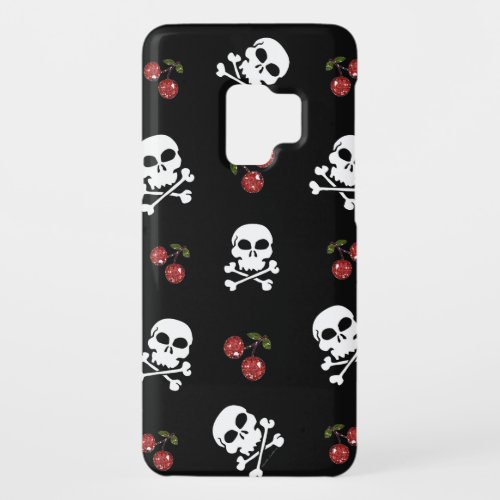 RAB Rockabilly Skulls and Cherries on Black Case_Mate Samsung Galaxy S9 Case