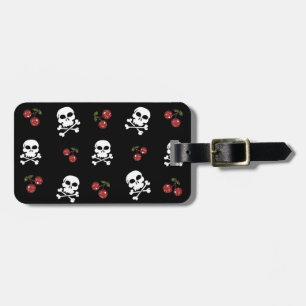 RAB Rockabilly Skulls and Cherries on Black Luggage Tag