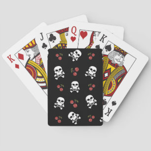 RAB Rockabilly Skulls and Cherries on Black Poker Cards