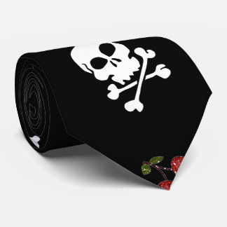 RAB Rockabilly Skulls and Cherries On Black Tie