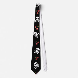 RAB Rockabilly Skulls and Cherries On Black Tie
