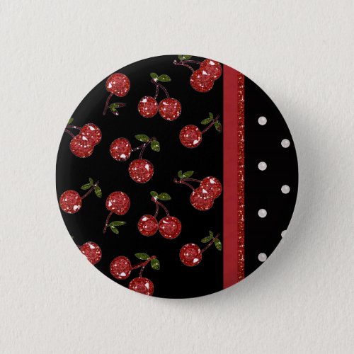 RAB Rockabilly Very Cherry Cherries Black Button