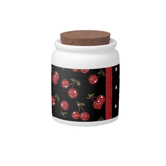 RAB Rockabilly Very Cherry Cherries Black Candy Jar (Front)