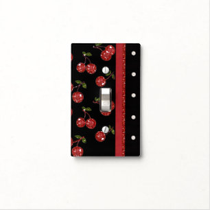 RAB Rockabilly Very Cherry Cherries Black Light Switch Cover