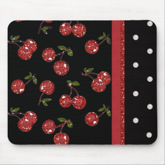 RAB Rockabilly Very Cherry Cherries Black Mouse Pad