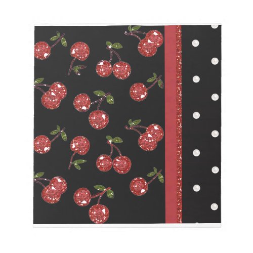 RAB Rockabilly Very Cherry Cherries Black Notepad