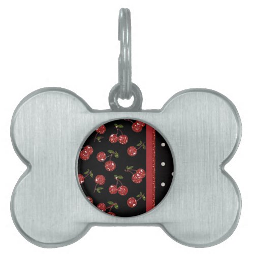 RAB Rockabilly Very Cherry Cherries Black Pet Name Tag