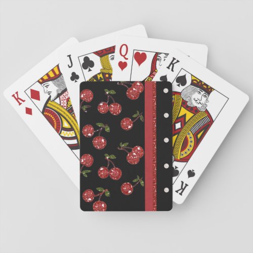 RAB Rockabilly Very Cherry Cherries Black Playing Cards