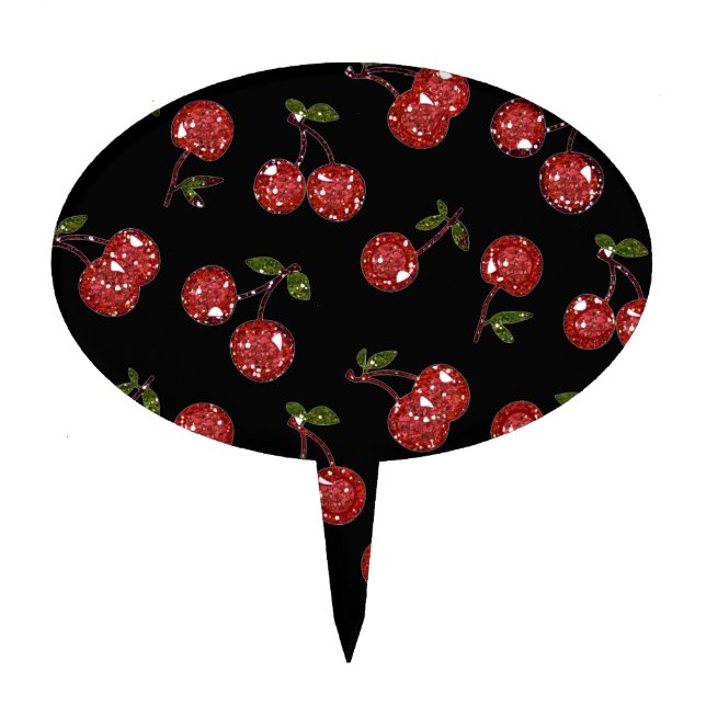 RAB Rockabilly Very Cherry Cherries On Black Cake Topper (Front)