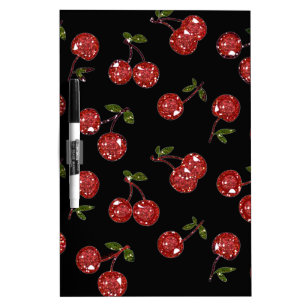 RAB Rockabilly Very Cherry Cherries On Black Dry Erase Board