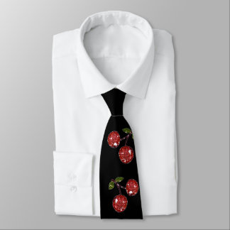 RAB Rockabilly Very Cherry Cherries On Black Neck Tie