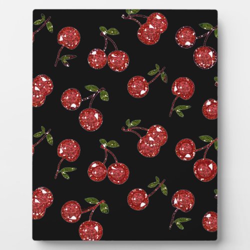 RAB Rockabilly Very Cherry Cherries On Black Plaque