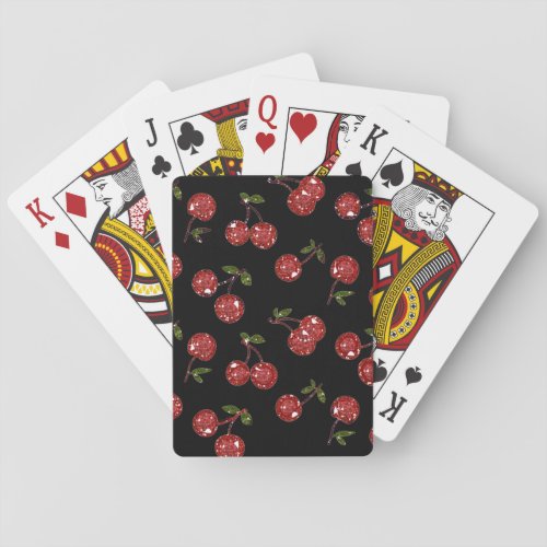 RAB Rockabilly Very Cherry Cherries On Black Playing Cards