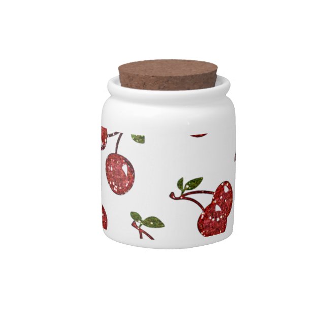 RAB Rockabilly Very Cherry Cherries On White Candy Jar (Front)