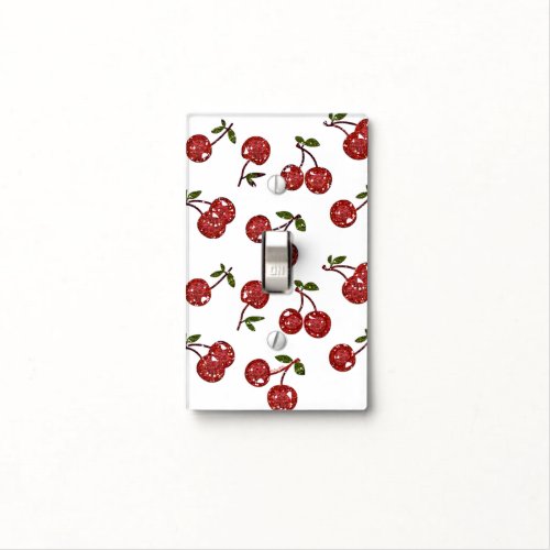 RAB Rockabilly Very Cherry Cherries On White Light Switch Cover