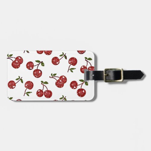 RAB Rockabilly Very Cherry Cherries On White Luggage Tag