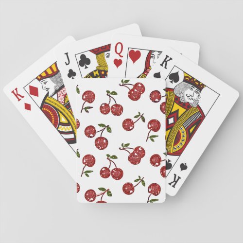 RAB Rockabilly Very Cherry Cherries On White Playing Cards