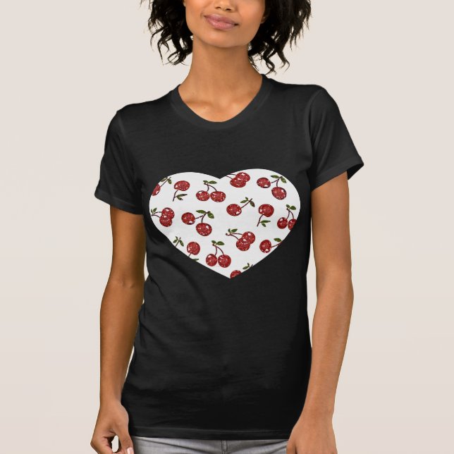 RAB Rockabilly Very Cherry Cherries On White T-Shirt (Front)