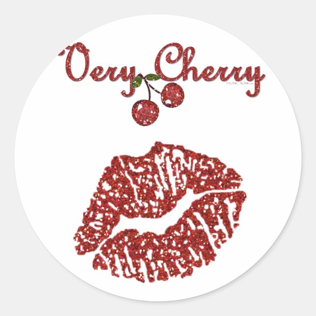 RAB Rockabilly Very Cherry Kiss Classic Round Sticker (Front)
