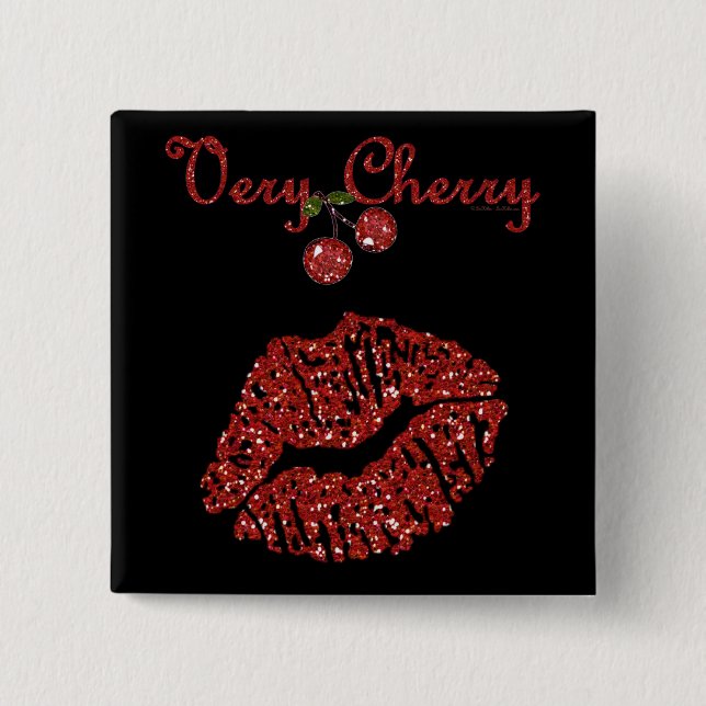 RAB Rockabilly Very Cherry Kiss Pinback Button (Front)
