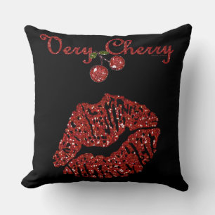 RAB Rockabilly Very Cherry Kiss Throw Pillow