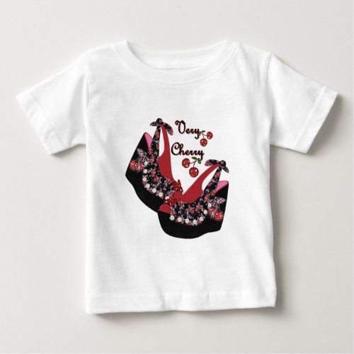 RAB Rockabilly Very Cherry Shoes Baby T_Shirt