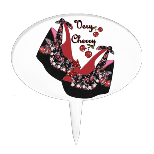 RAB Rockabilly Very Cherry Shoes Cake Topper