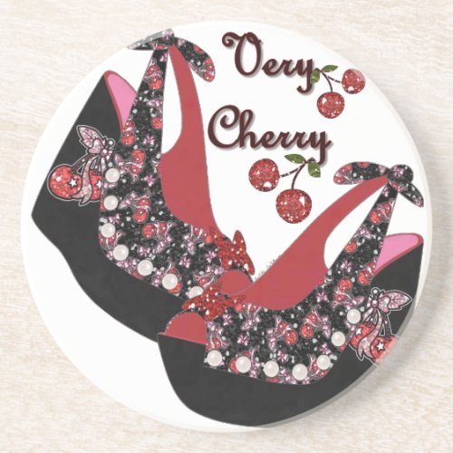 RAB Rockabilly Very Cherry Shoes Drink Coaster