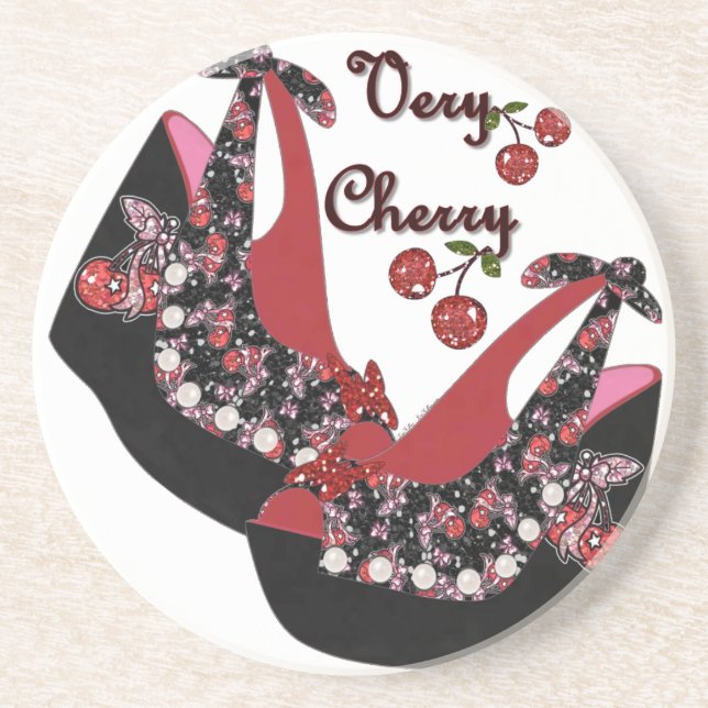 RAB Rockabilly Very Cherry Shoes Drink Coaster (Front)