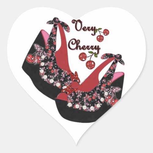 RAB Rockabilly Very Cherry Shoes Heart Sticker