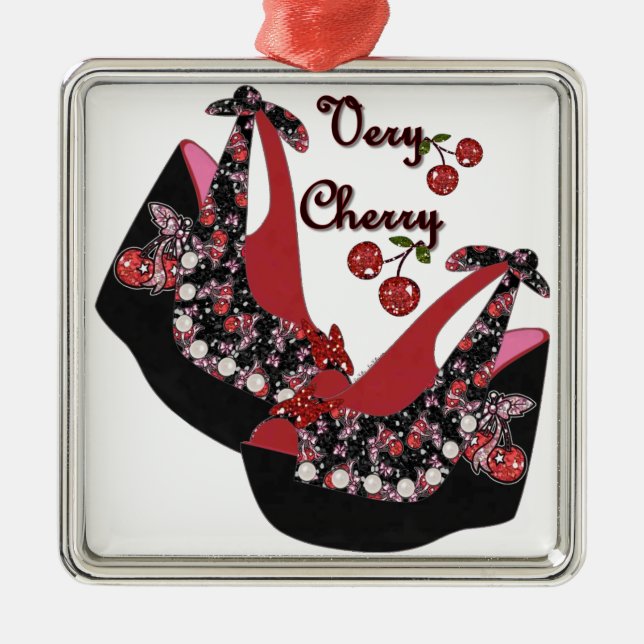 RAB Rockabilly Very Cherry Shoes Metal Ornament (Front)