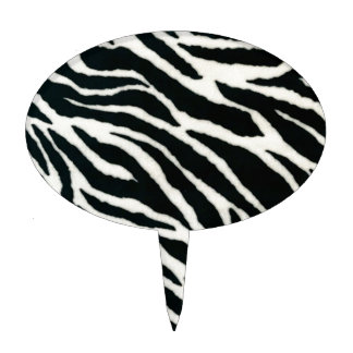 RAB Rockabilly Zebra Print Black & White Cake Topper
