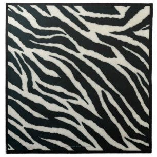 RAB Rockabilly Zebra Print Black & White Cloth Napkin