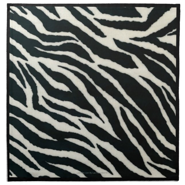 RAB Rockabilly Zebra Print Black & White Cloth Napkin (Front)